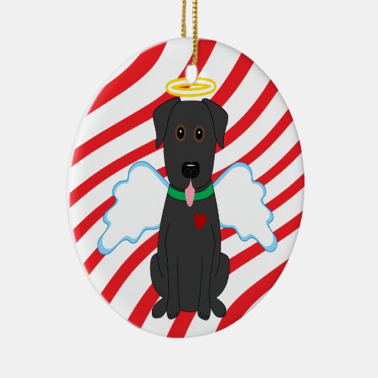 Black Lab Angel Kersthond Ornament (Rechts)