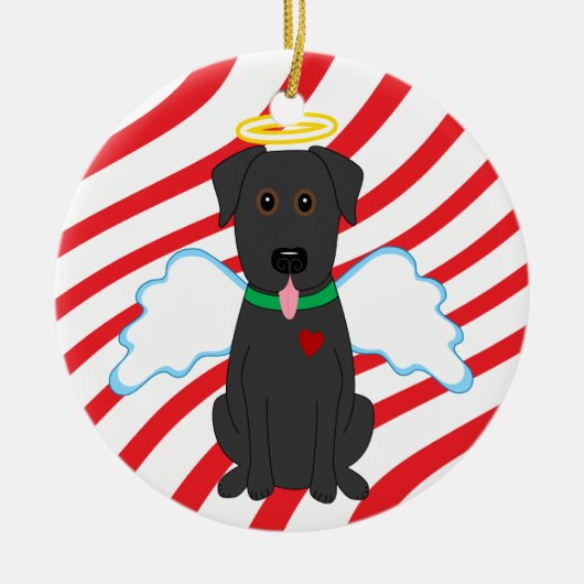 Black Lab Angel Kersthond Ornament (Voorkant)