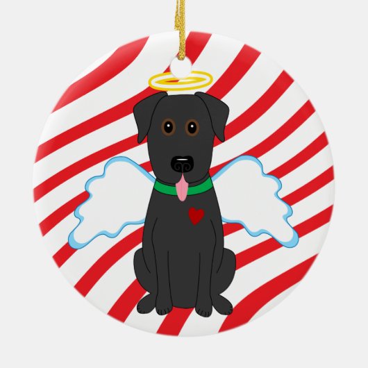 Black Lab Angel Kersthond Ornament (Achterkant)