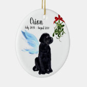 Black Lab Angel Pet Dog-kerstgedenkteken Keramisch Ornament (Rechts)