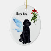 Black Lab Angel Pet Dog-kerstgedenkteken Keramisch Ornament (Rechts)