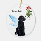 Black Lab Angel Pet Dog-kerstgedenkteken Keramisch Ornament (Links)