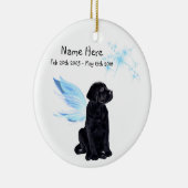 Black Lab Angel Pet Dog-kerstgedenkteken Keramisch Ornament (Rechts)