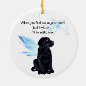 Black Lab Angel Pet Dog-kerstgedenkteken Keramisch Ornament (Achterkant)