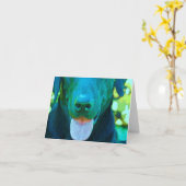 Black Lab Art Kaart (Gele Bloem)