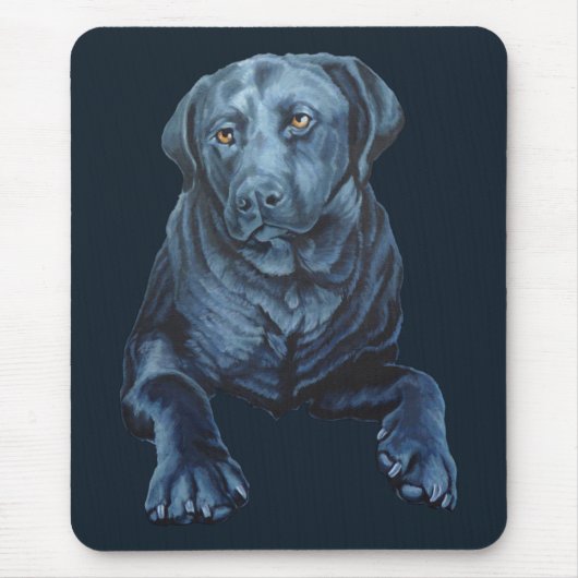 Black Lab Art Mousepad Labrador Retriever Dog Gift Muismat (Voorkant)
