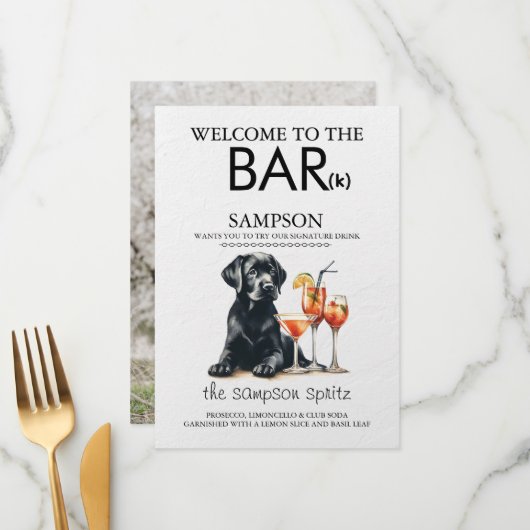 Black Lab Bar Menu (Voorkant / Achterkant in situ)
