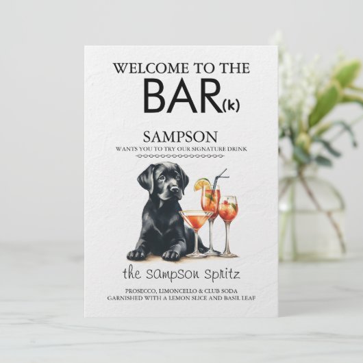 Black Lab Bar Menu (Staand voorkant)