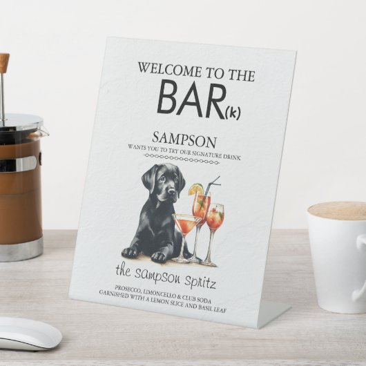 Black Lab Bar Reclamebord Met Voetstuk (Insitu)