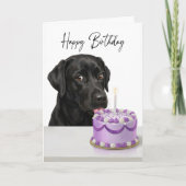 Black Lab Birthday Cake Inspector Kaart (Voorkant)