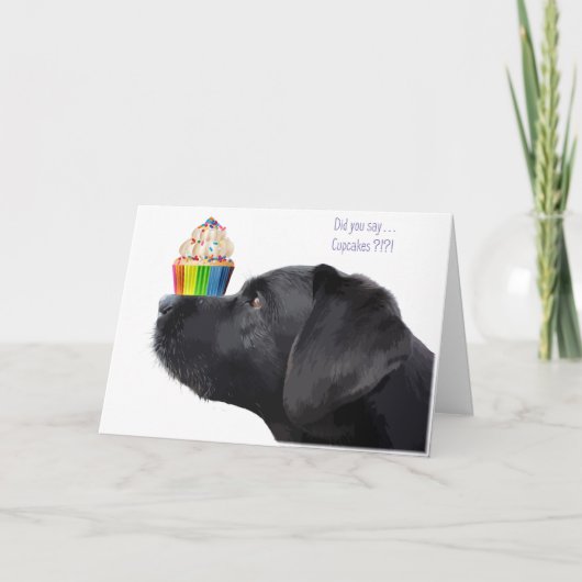 Black Lab Birthday Card - Dog Birthday Kaart (Voorkant)