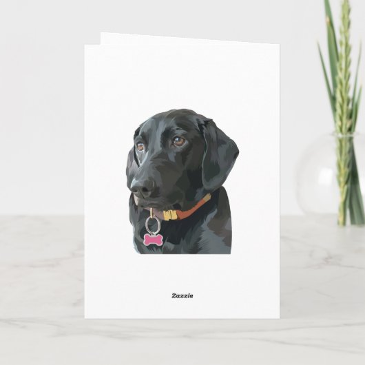 Black Lab Birthday Puppy Dog Labrador Retriever Kaart (Achterkant)