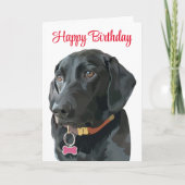 Black Lab Birthday Puppy Dog Labrador Retriever Kaart (Voorkant)