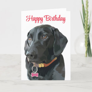 Black Lab Birthday Puppy Dog Labrador Retriever Kaart