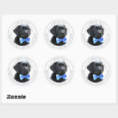 Black Lab Blue Boy Baby shower Bedankt Ronde Sticker (Vel)