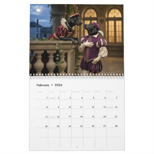 Black Lab Calendar Kalender (Feb 2026)