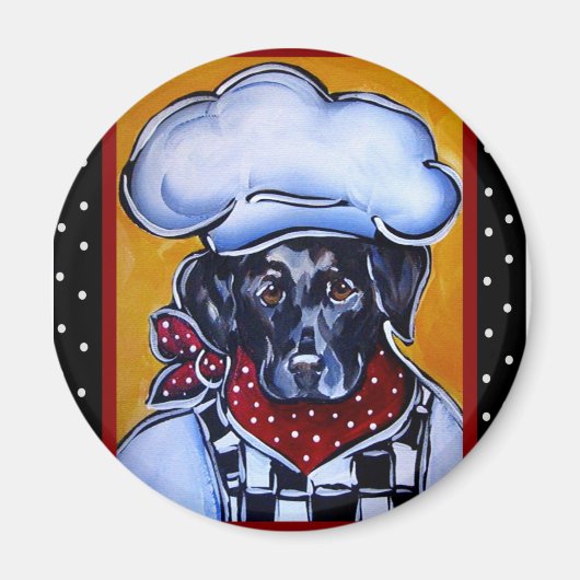 Black Lab Chef Magneet (Voorkant)