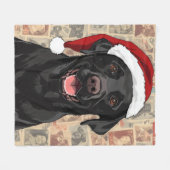 Black lab christmas blanket fleece deken (Voorkant (Horizontaal))