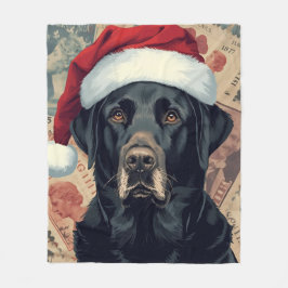Black lab christmas blanket fleece deken