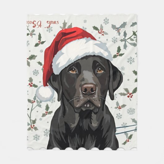 Black lab christmas blanket fleece deken (Voorkant)