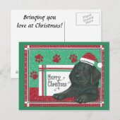 Black Lab Christmas-Briefkaart Feestdagenkaart (Voorkant / Achterkant)