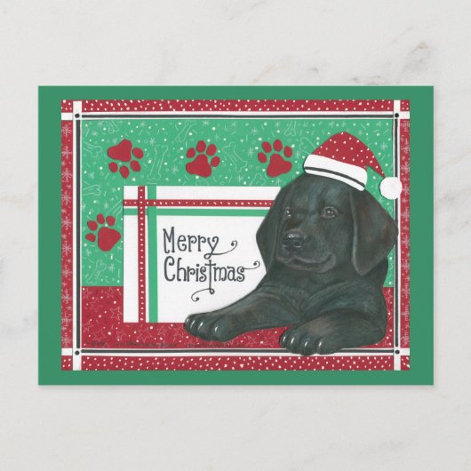 Black Lab Christmas-Briefkaart Feestdagenkaart (Voorkant)