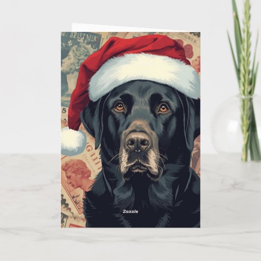 Black lab christmas feestdagen kaart (Achterkant)