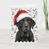Black lab christmas feestdagen kaart (Voorkant)