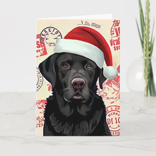 Black lab christmas feestdagen kaart (Voorkant)