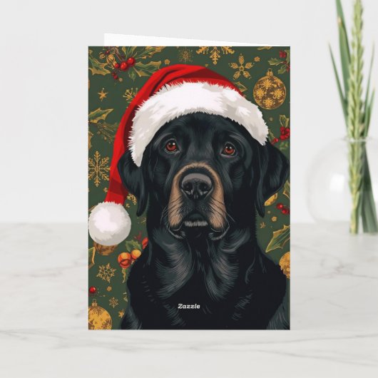 Black lab christmas feestdagen kaart (Achterkant)