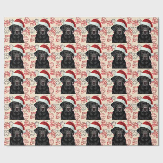Black lab christmas gift wrap cadeaupapier (Vlak)