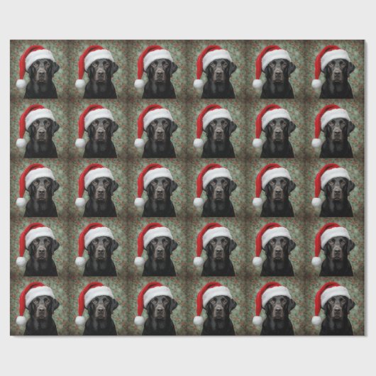 Black lab christmas gift wrap cadeaupapier (Vlak)