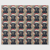 Black lab christmas gift wrap cadeaupapier (Vlak)