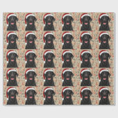 Black lab christmas gift wrap cadeaupapier (Vlak)
