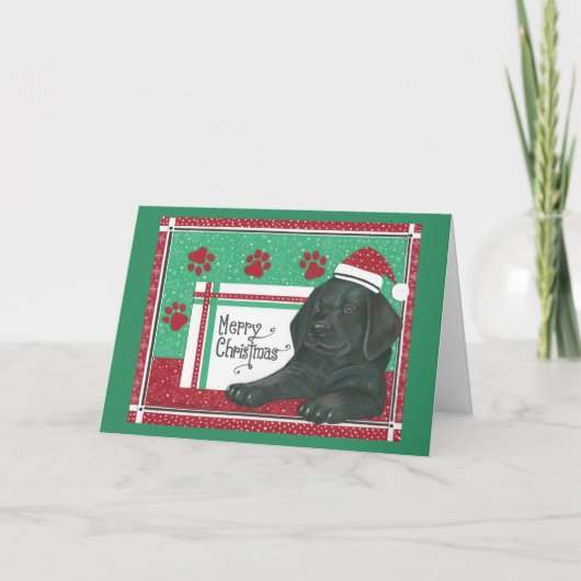 Black Lab Christmas-Kaart Feestdagen Kaart (Voorkant)