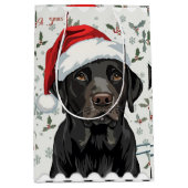 Black lab christmas medium cadeauzakje (Voorkant)