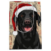 Black lab christmas medium cadeauzakje (Voorkant)