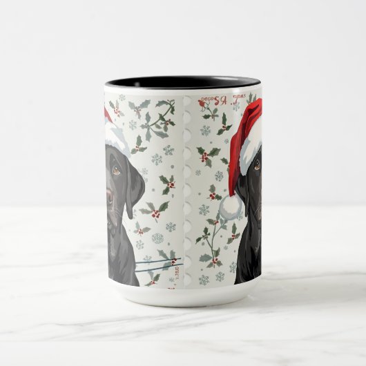 Black lab christmas mok (Midden)