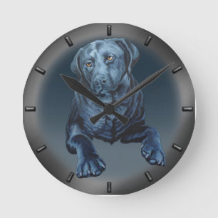 Black Lab Clock Labrador Retriever wandklok