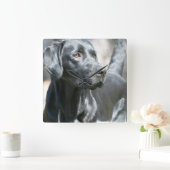 Black Lab Clock Vierkante Klok (Huis)