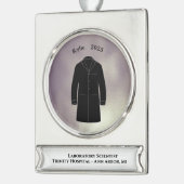 Black Lab Coat Ceremony Keepsake Scientist Verzilverd Banner Ornament (Links)