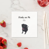Black Lab Cocktail Napkins Servet (Insitu)