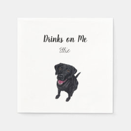 Black Lab Cocktail Napkins Servet