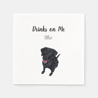 Black Lab Cocktail Napkins Servet