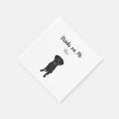 Black Lab Cocktail Napkins Servet (Hoek)
