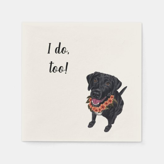 Black Lab Custom Cocktail Napkin Servet (Voorkant)
