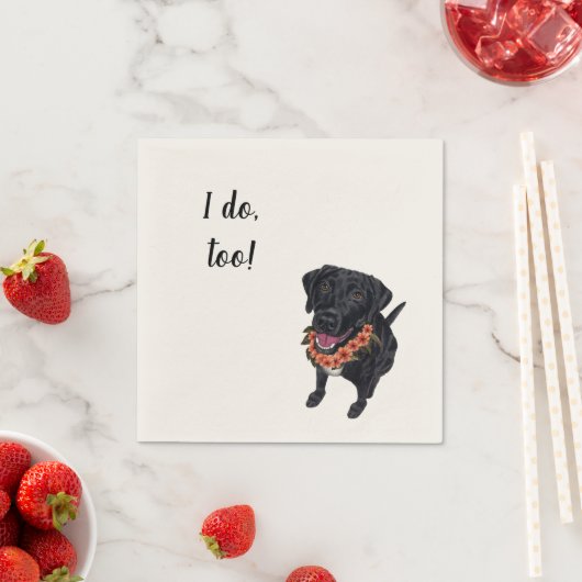 Black Lab Custom Cocktail Napkin Servet (Insitu)