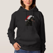 Black Lab Cute Dog Santa Hat-kerstlabrador Re Hoodie (Voorkant)
