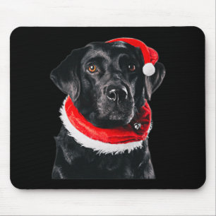 Black Lab Cute Santa Hat Afbeelding kerstcadeaus Muismat
