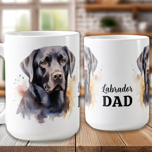 Black Lab Dad - Fathers Day - Labrador Dad Koffiemok